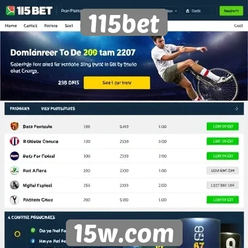 Comparação de bônus e promoções do 115bet